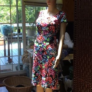 Floral cotton knit summer dress size L